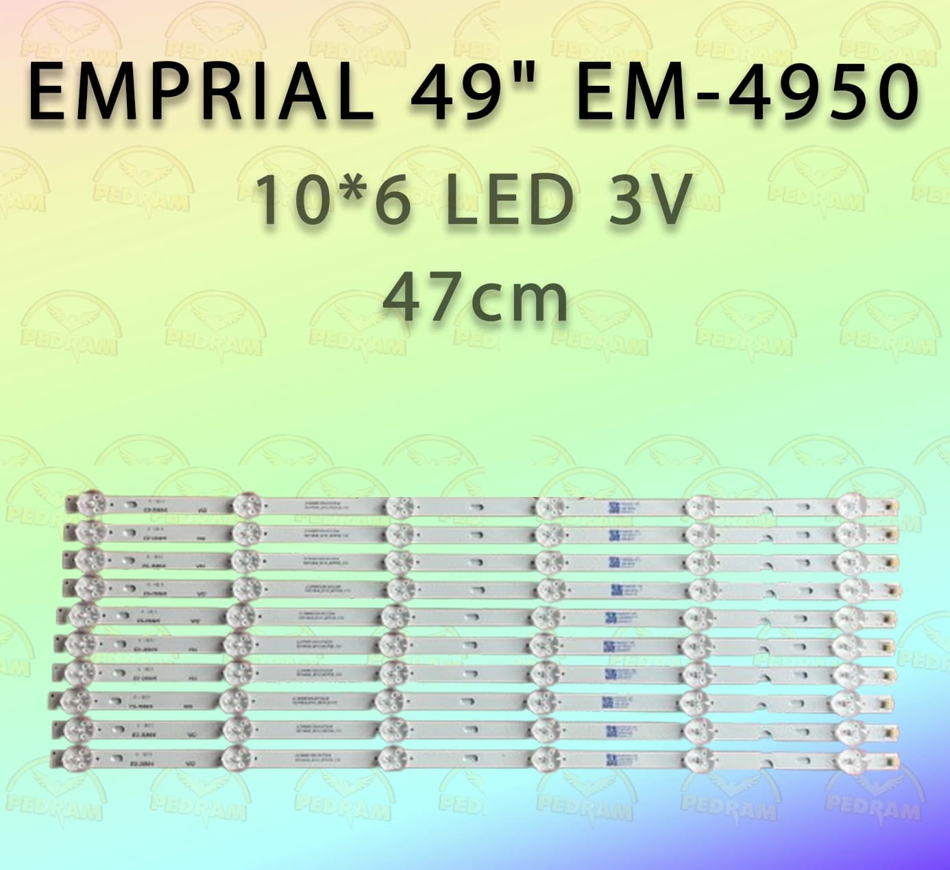بکلایت LED بار امپریال مدل EM-4950 / ES-3589 برای تلویزیون ۴۹ اینچ – ۱۰ × ۶ LED، ۳ ولت