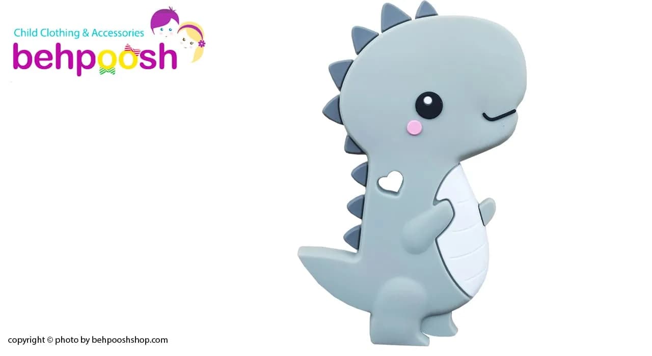 دندان گیر دستگیره دار مدل دایناسور قلبی baby toys — تصویر ۲