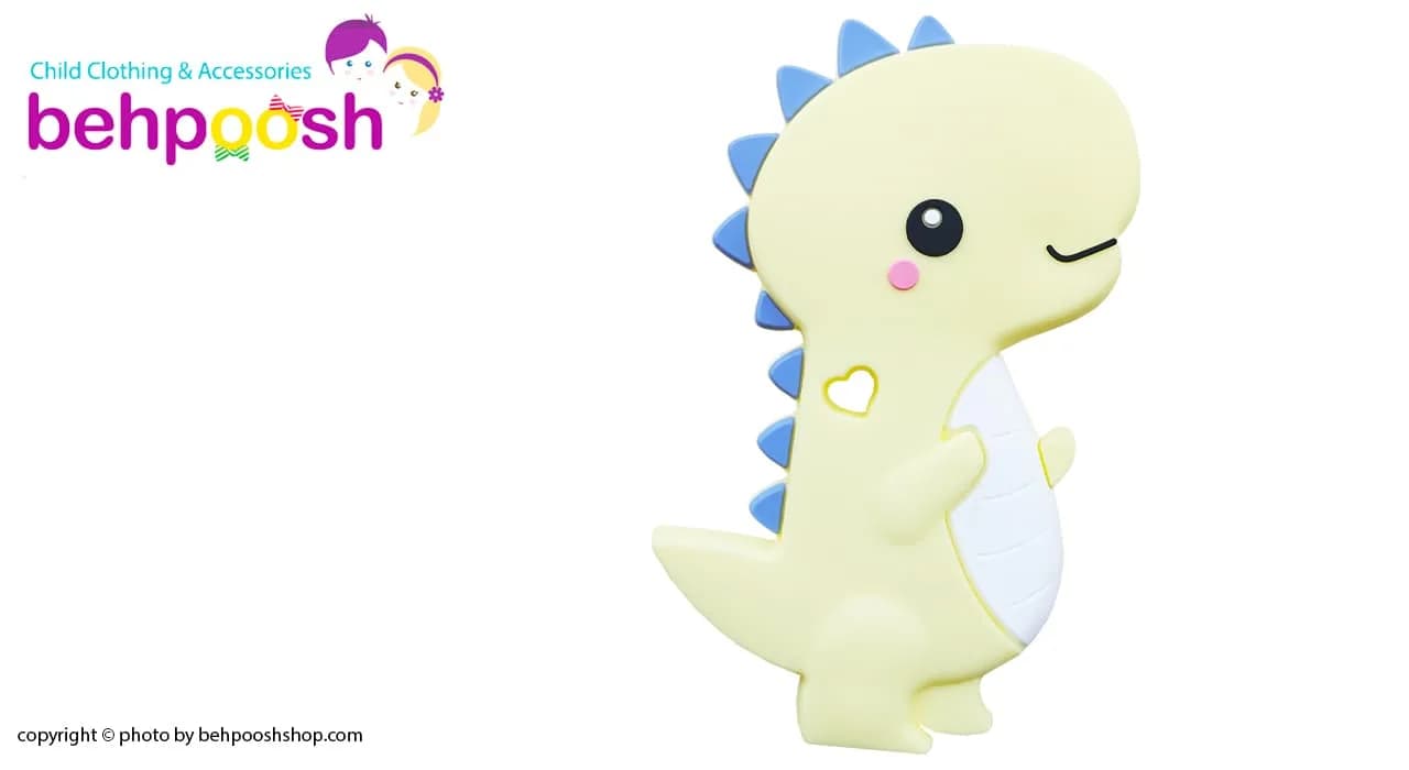 دندان گیر دستگیره دار مدل دایناسور قلبی baby toys — تصویر ۳