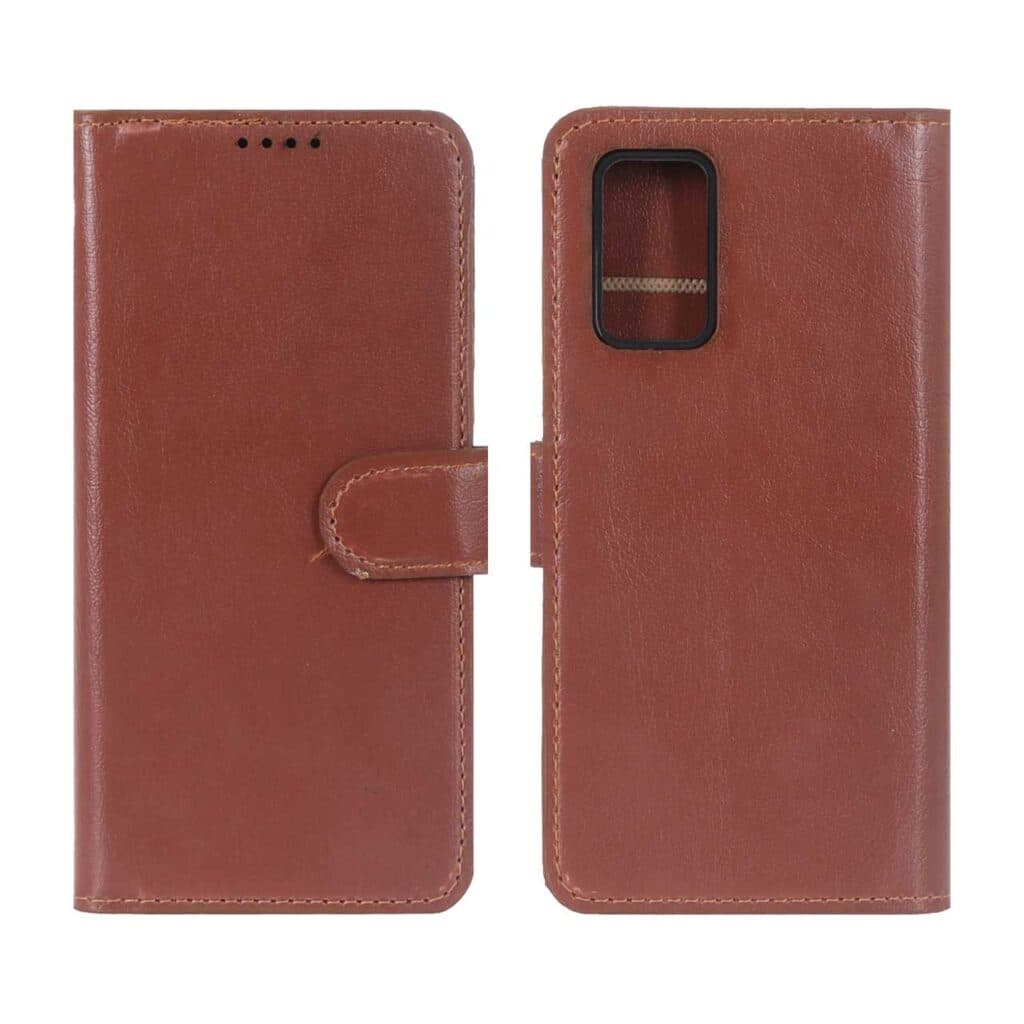 کیف موبایل چرمی مگنتی محافظ لنزدار Xiaomi Poco M3 / Redmi 9T 4G – قهوه ای — تصویر ۲