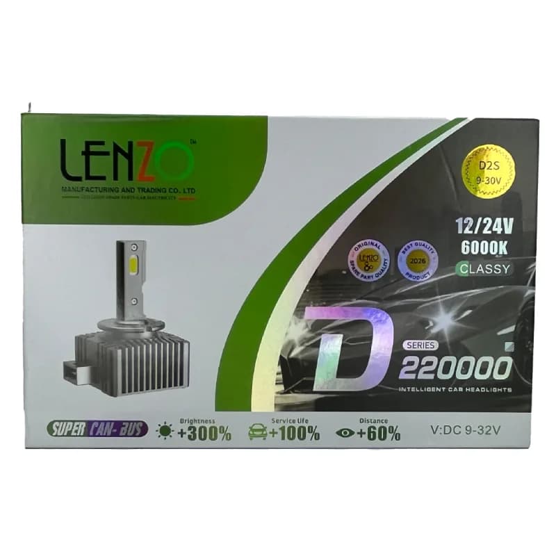 هدلایت خودرو خارجی پایه D2S برند لنزو — تصویر ۲