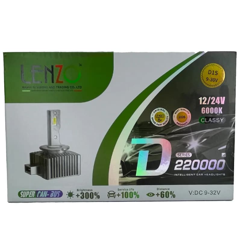 هدلایت خودرو خارجی پایه D1S برند لنزو — تصویر ۳
