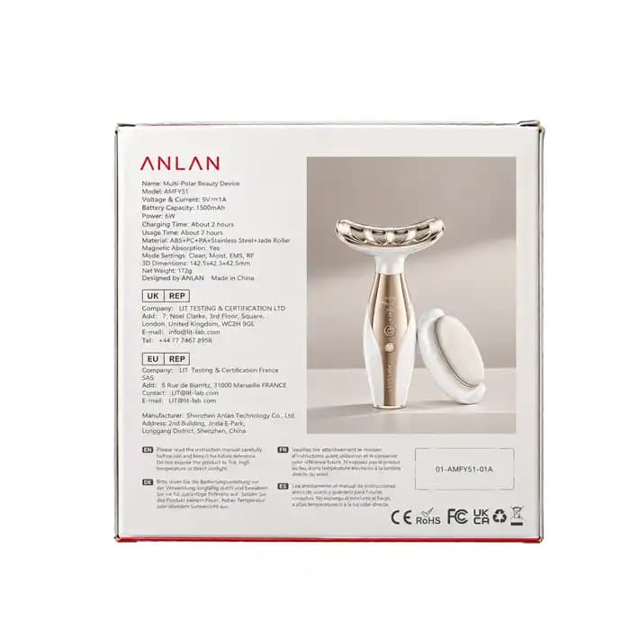 دستگاه زیبایی چندقطبی ANLAN مدل AMFY51 با رولر یشم و نور ۷ رنگ — تصویر ۵