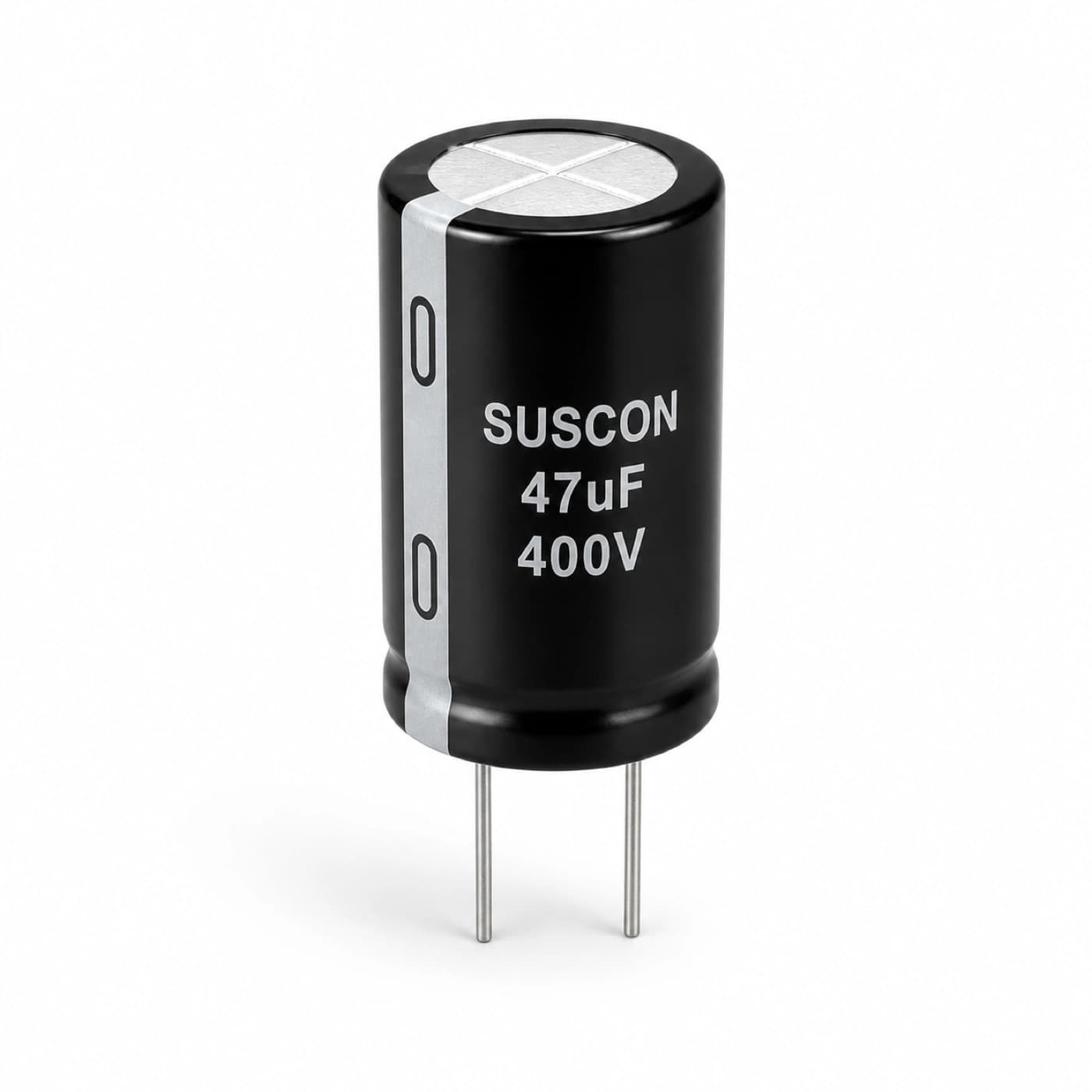 خازن الکترولیتی ساسکان مدل SUSCON 47uF 400V 16×25mm — تصویر ۲