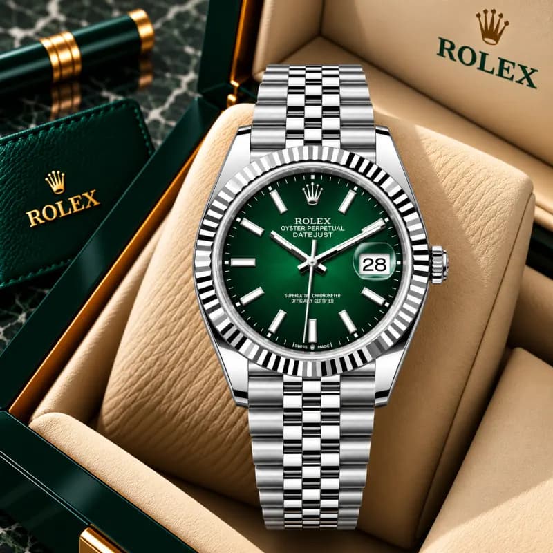 رولکس Datejust 41 سبز نعنایی | رفرنس M126334-0028 — تصویر ۳