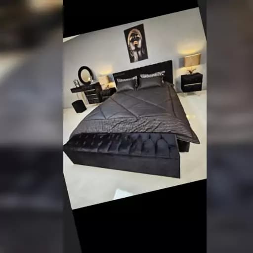 سرویس خواب شامل تخت و دوعدد پاتختی و کفی فلزی. کنسول اینه. صندلی مبلمان فرنا مدل 1140747