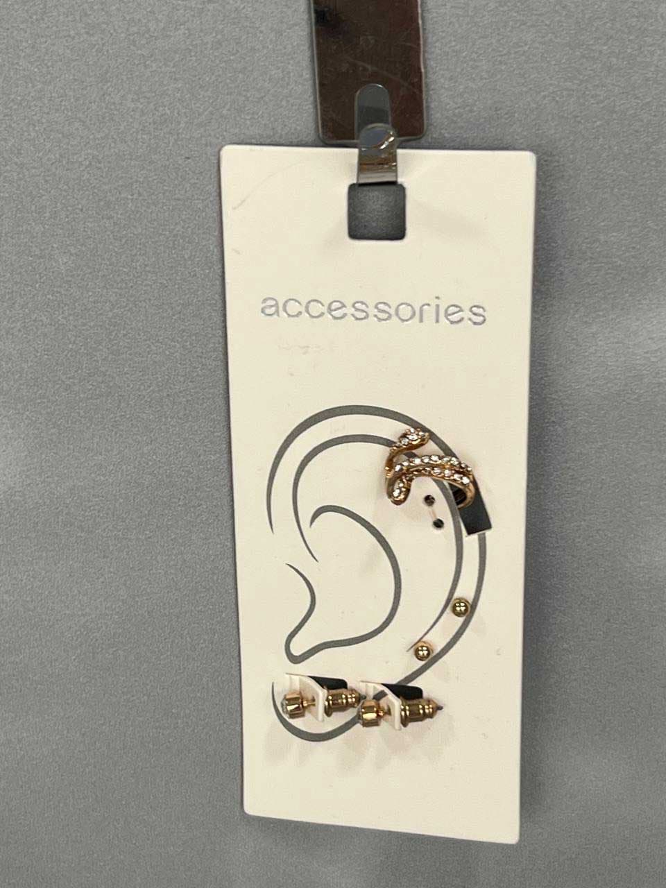 ✨ پک گوشواره و ایرکاف شیک – برند Accessories ✨ — تصویر ۲