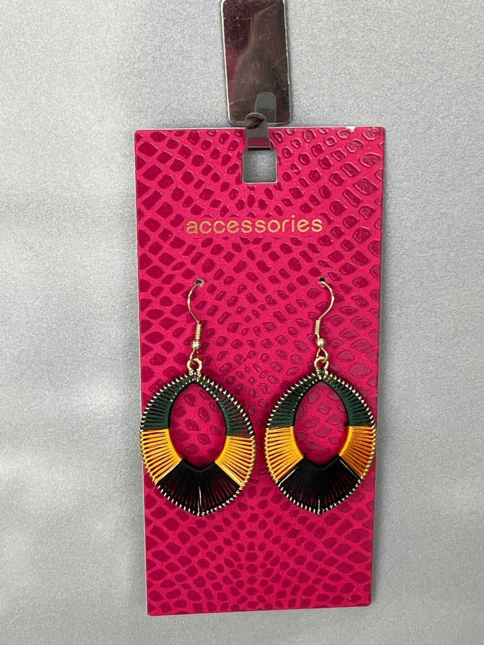 🖤 گوشواره بیضی شکل چندرنگ مدرن – برند Accessories 💛