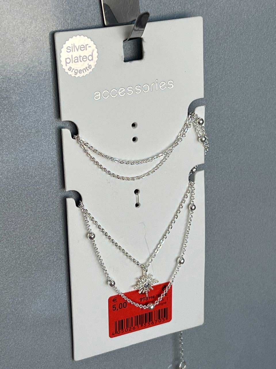 گردنبند دارای آبکاری نقره برند Accessories