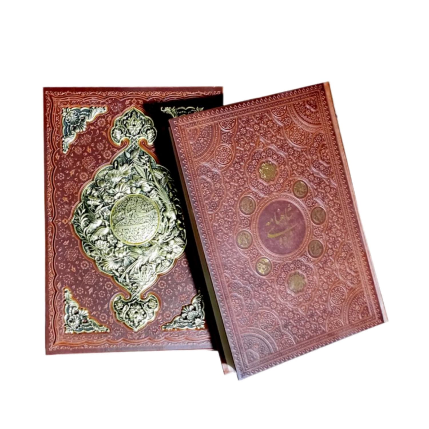 کتاب نفیس شاهنامه رحلی گلاسه نفیس قابدار چرم با طرح مس کد 125726