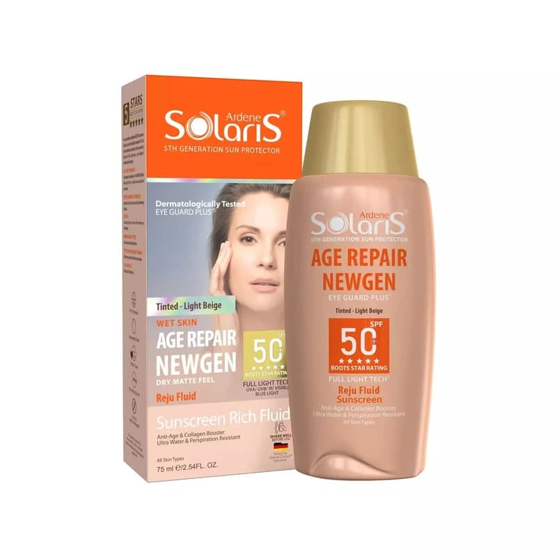 لوسیون ضد آفتاب آردن سولاریس رنگ بژ روشن مدل Age Repair newgen حجم 75 میلی لیتر — تصویر ۲