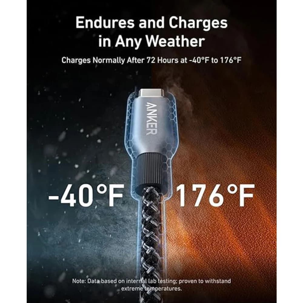 کابل تبدیل USB-C انکر مدل A88E2 طول 1.8 متر با توان 240 وات — تصویر ۲