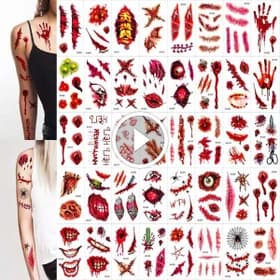 تتو موقت هالووینی طرح دنده مدل Bite برای جشنها — تصویر ۳