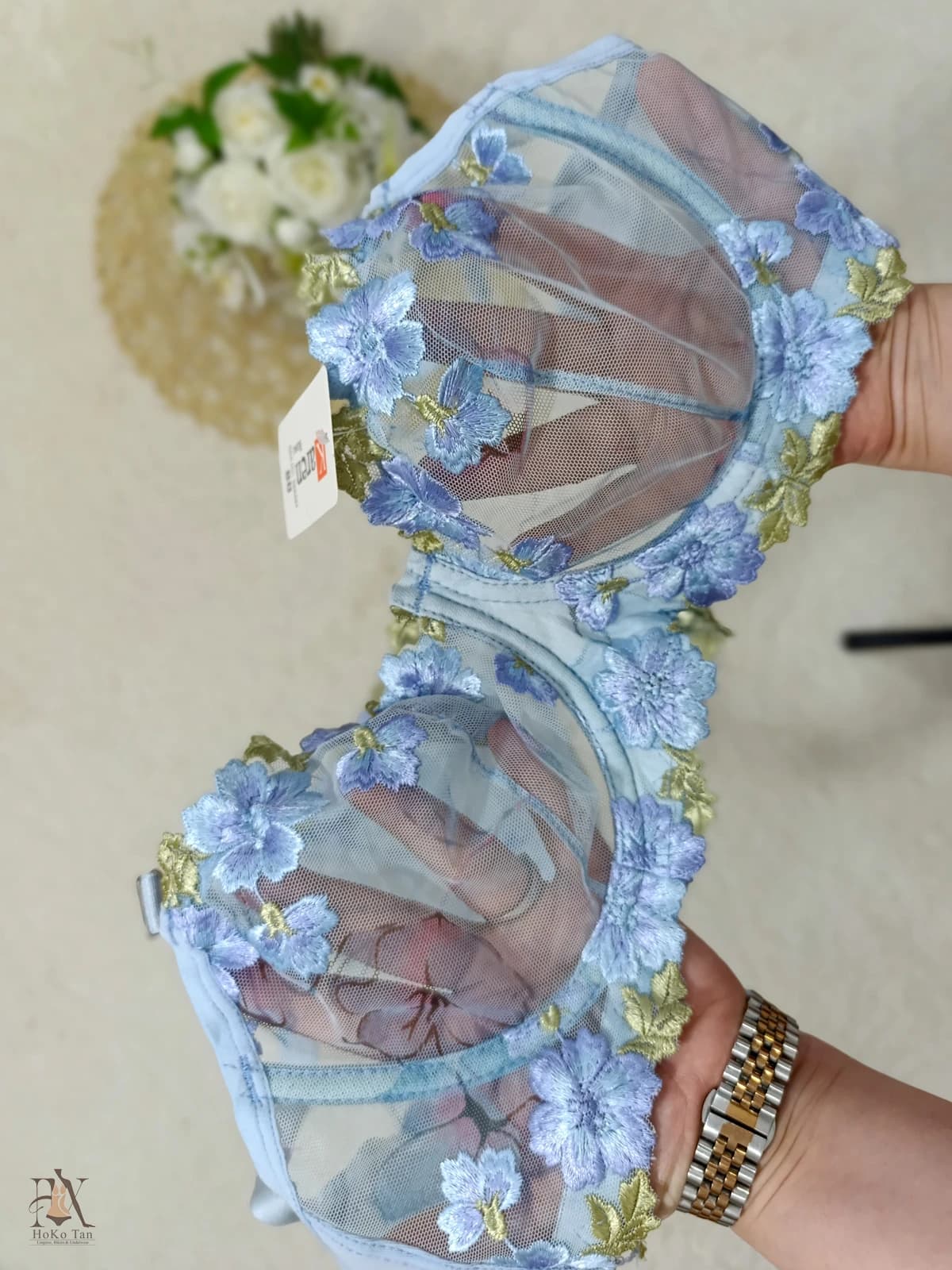 ست شورت و سوتین فانتزی کارن Karen رنگ آبی کد 45 — تصویر ۳
