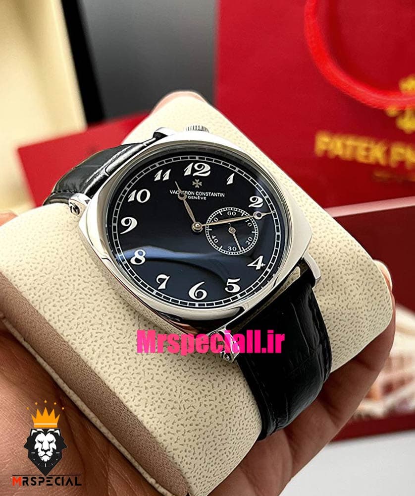 ساعت مردانه واشرون کنستانتین اتوماتیک بند چرم صفحه مشکی Vacheron Constantin American 021701 — تصویر ۲