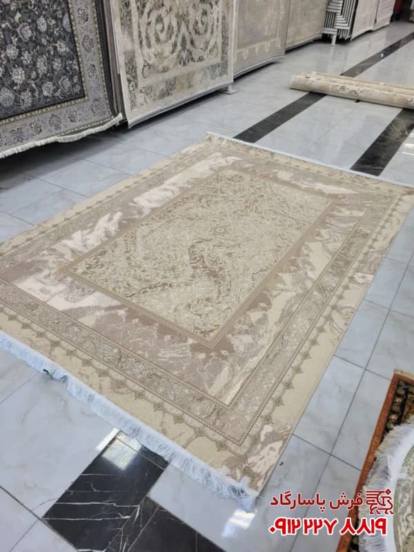 فرش نئوکلاسیک 1500 شانه صدفی مدل 3124