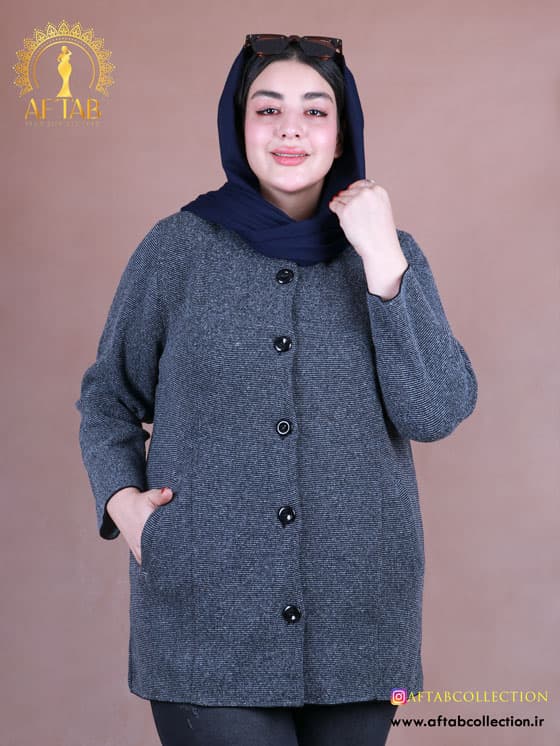 کت بافت عصایی ساده سایزبزرگ 7320 — تصویر ۶