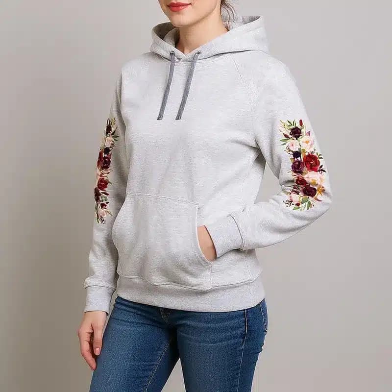 هودی زنانه طرح گل کد R23