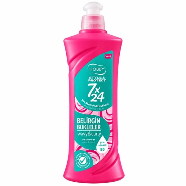 کرم حالت دهنده موهای فر و موج دار هوبی Hobby Style & Protect 7×24 مدل Wavy & Curly حجم 250 میل