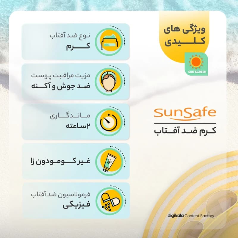 کرم ضدآفتاب بی رنگ سانسیف مدل 003، حجم 50 میلیلیتر — تصویر ۴