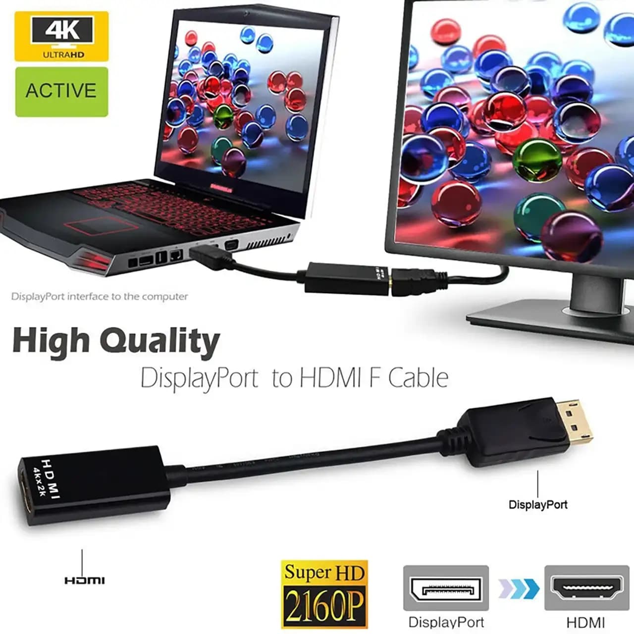 تبدیل DP To HDMI – مشکی — تصویر ۳