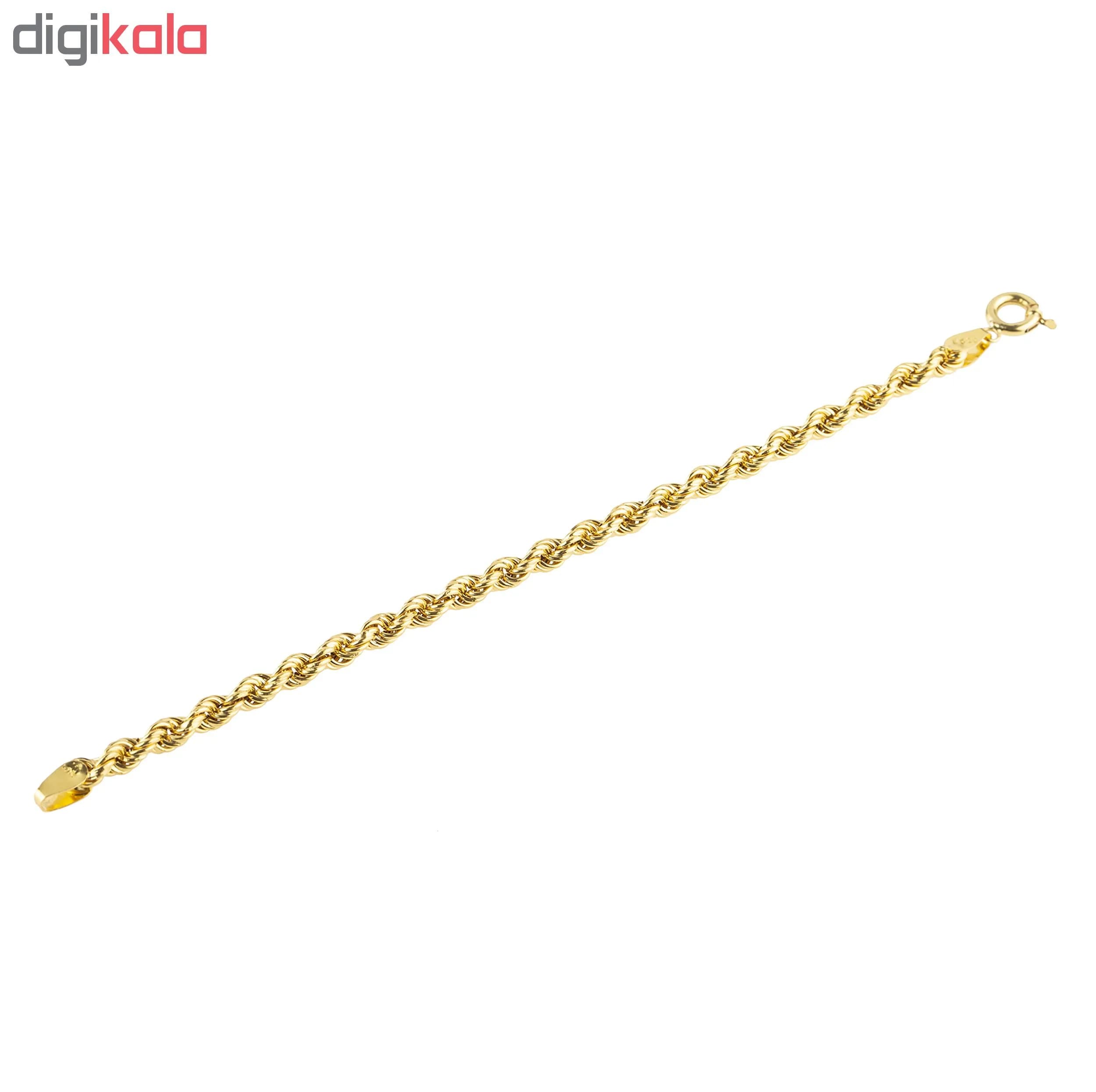 دستبند طلا 18 عیار کد B103 طنابی — تصویر ۲
