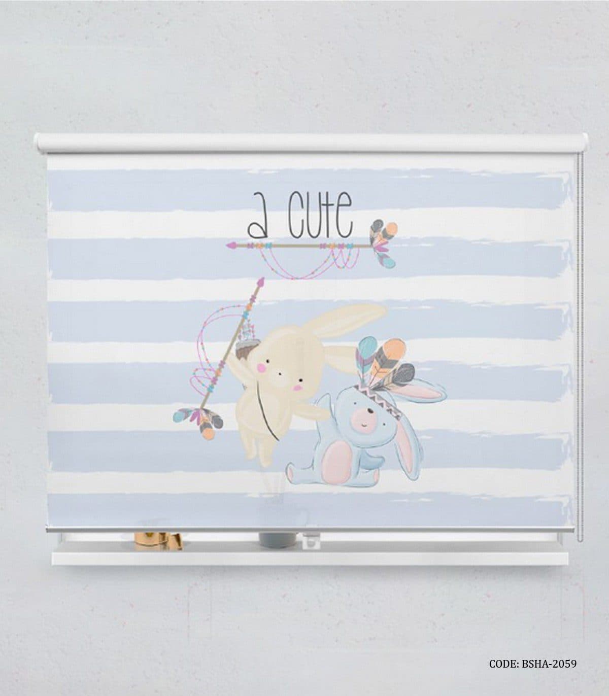 پرده شید اتاق پسرانه مدل Cute Rabbit