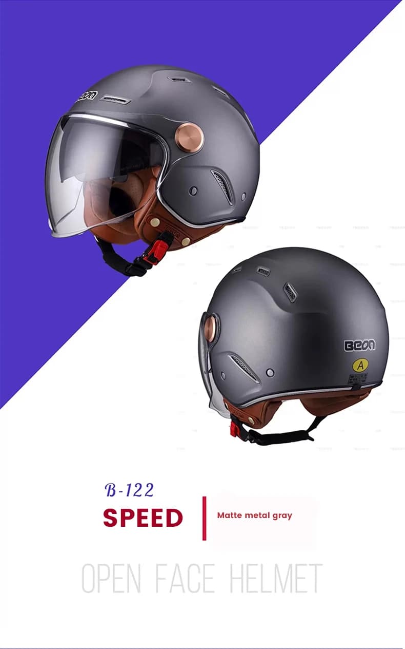 کلاه کاسکت بئون مدل B122-MAT GREY — تصویر ۲