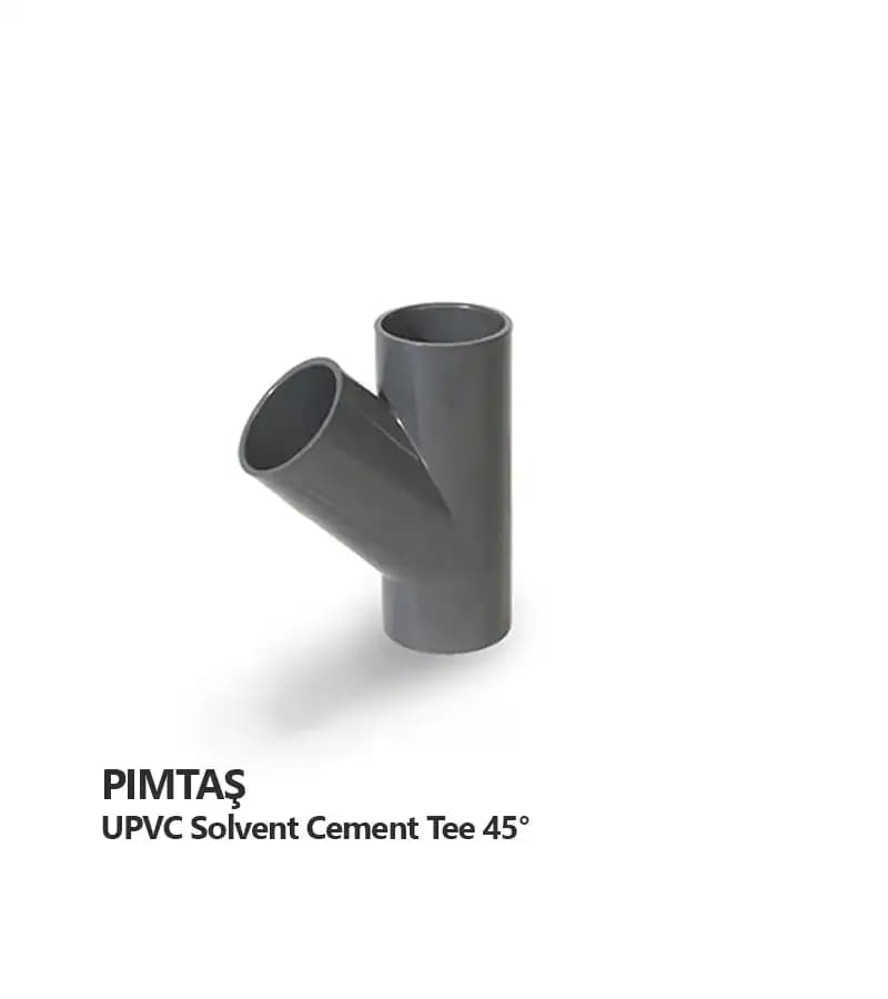 سه راهه 45 درجه چسبی UPVC پیمتاش سایز 75 میلیمتر