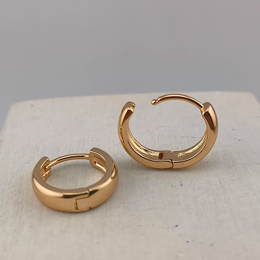 گوشواره استیل ژوپینگ حلقه ای ساده طلایی