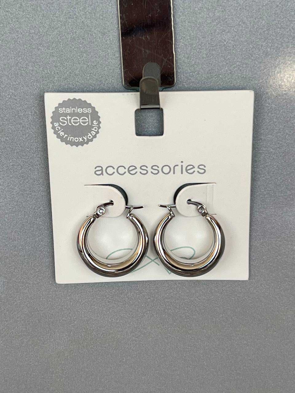 گوشواره حلقه ای استیل ضد زنگ برند Accessories — تصویر ۲