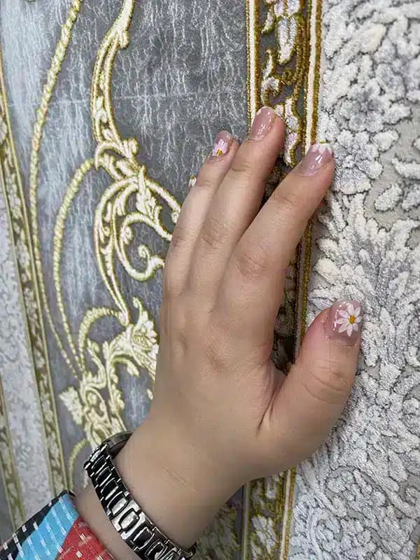 فرش ماشینی 1500 شانه طرح خاطره تیتانیوم — تصویر ۷