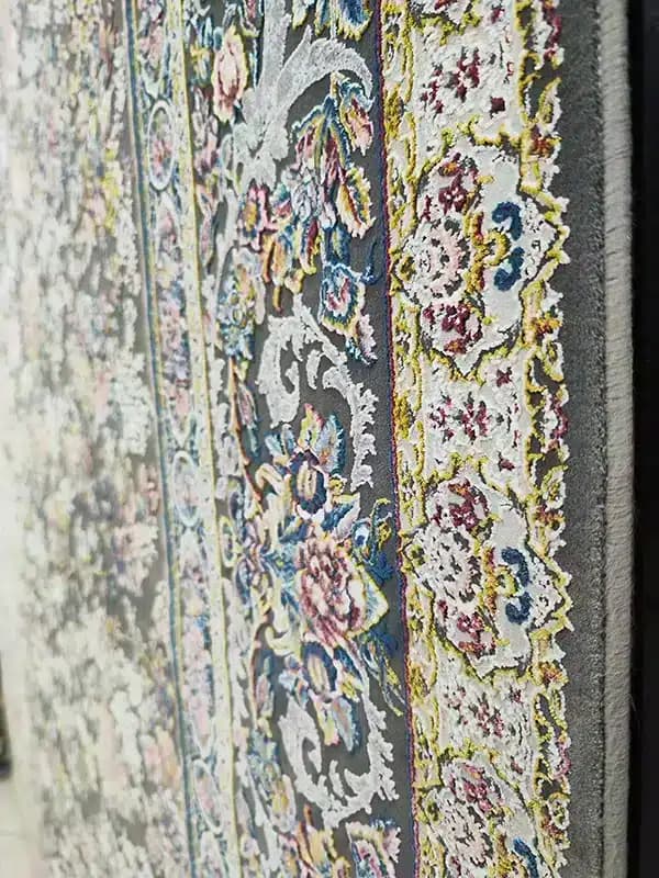 فرش ماشینی 1200 شانه طرح بهشت زمینه دودی — تصویر ۷