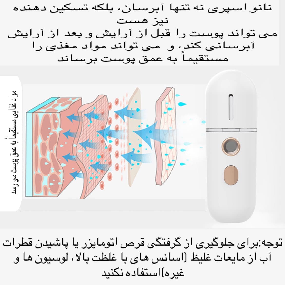 ابزار مراقبت از پوست دستگاه آبرسان پوست و بخور مدل B3 — تصویر ۲