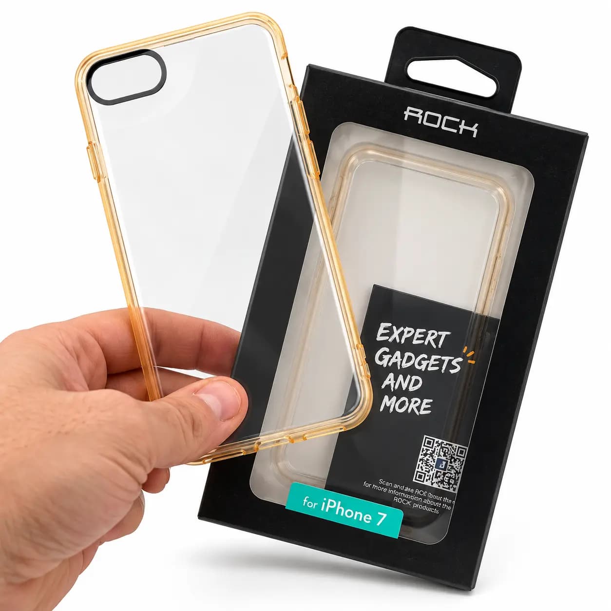 قاب شفاف ROCK مناسب Apple iPhone 7 – طلایی — تصویر ۲