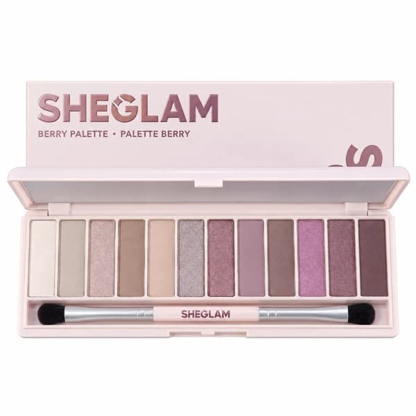 پالت سایه چشم 12 رنگ شیگلم مدل Berry Palette با فینیش مات، ساتن و متالیک