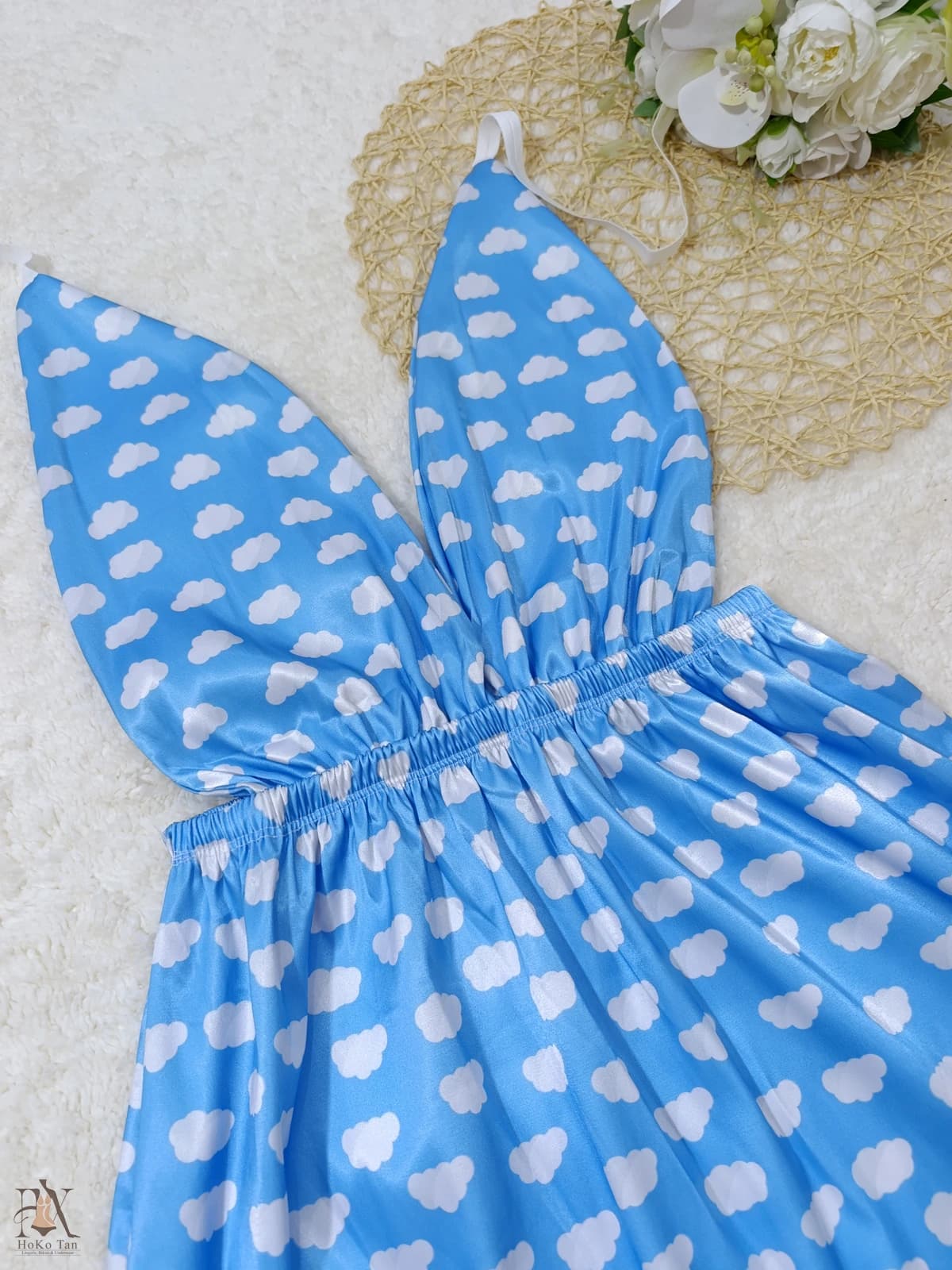 لباس خواب ساتن کوتاه طرح ابرک کد 65 — تصویر ۲