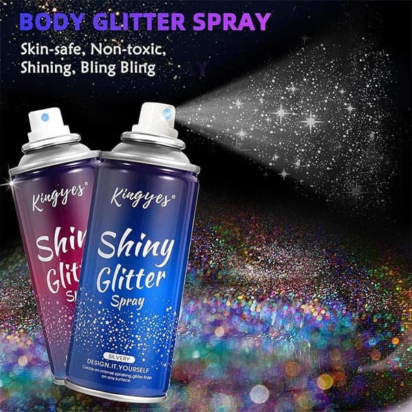 اسپری شاین بدن، مو و لباس (Kingyes Shiny Glitter Spray) — تصویر ۶
