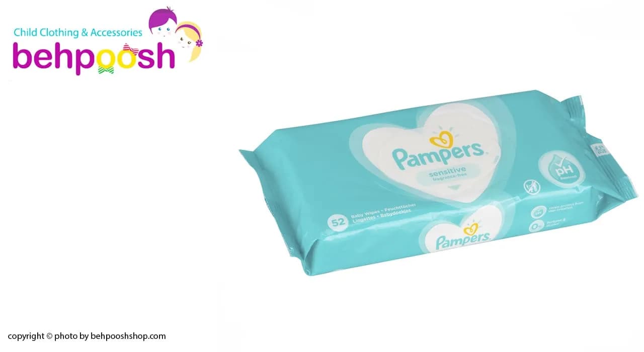 دستمال مرطوب ضدحساسيت 52 عددی پمپرز Pampers — تصویر ۲