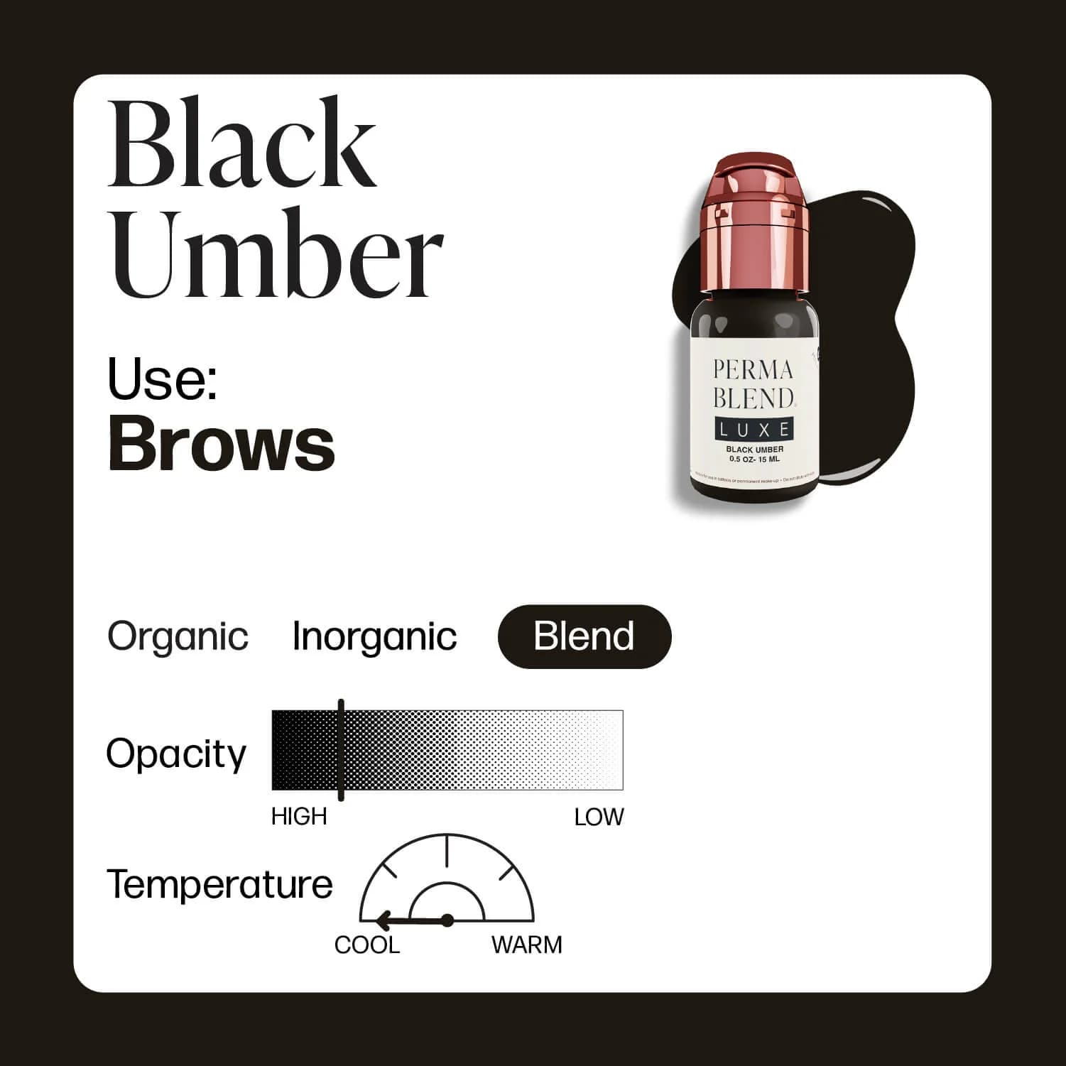 رنگ تاتو پرما بلند لوکس بلک امبر (luxe black umber) حجم 15 میل — تصویر ۲