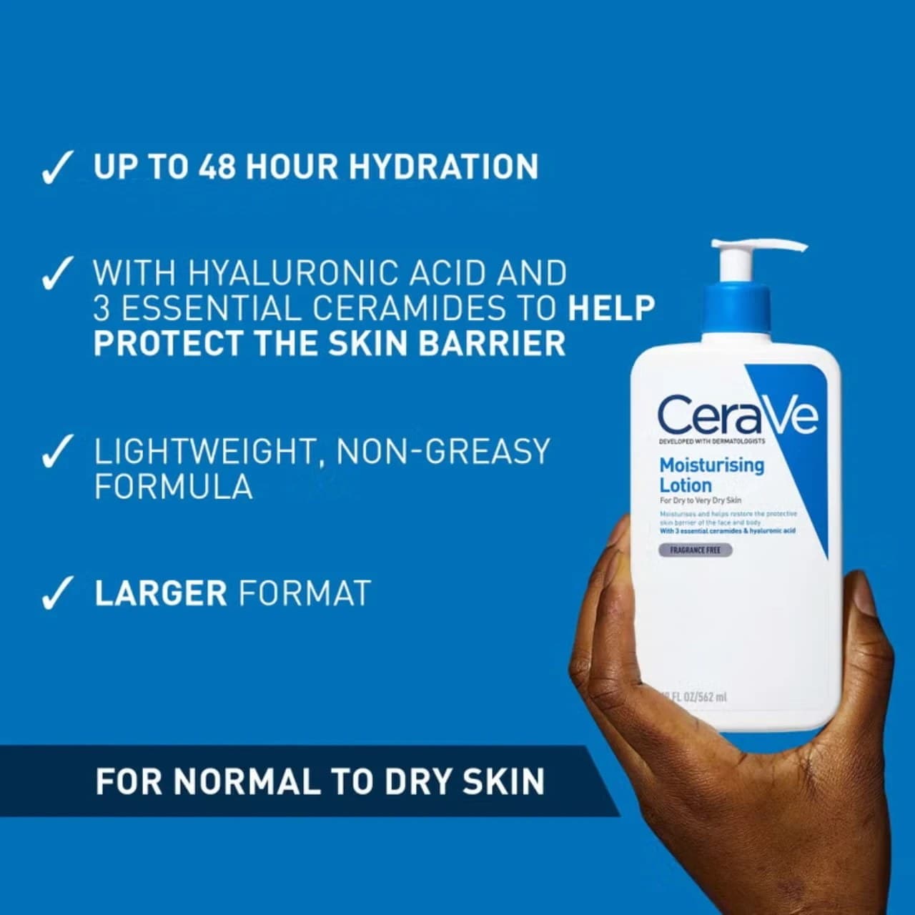 مرطوبکننده سراوی Cerave پوست خشک تا خیلی خشک | 473 میل — تصویر ۴