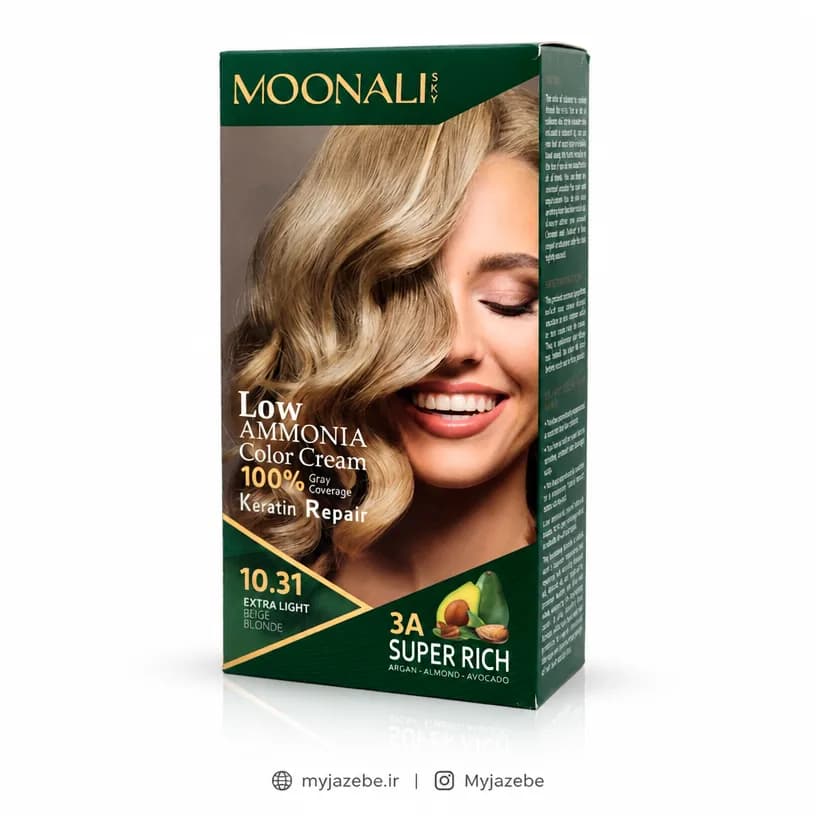 کیت رنگ مو MOONALI مونالی 10.31 بلوند بژ فوق العاده روشن