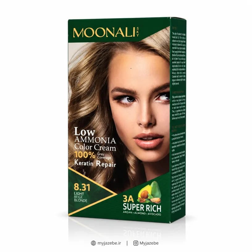 کیت رنگ مو MOONALI مونالی 8.31 بلند بژ روشن