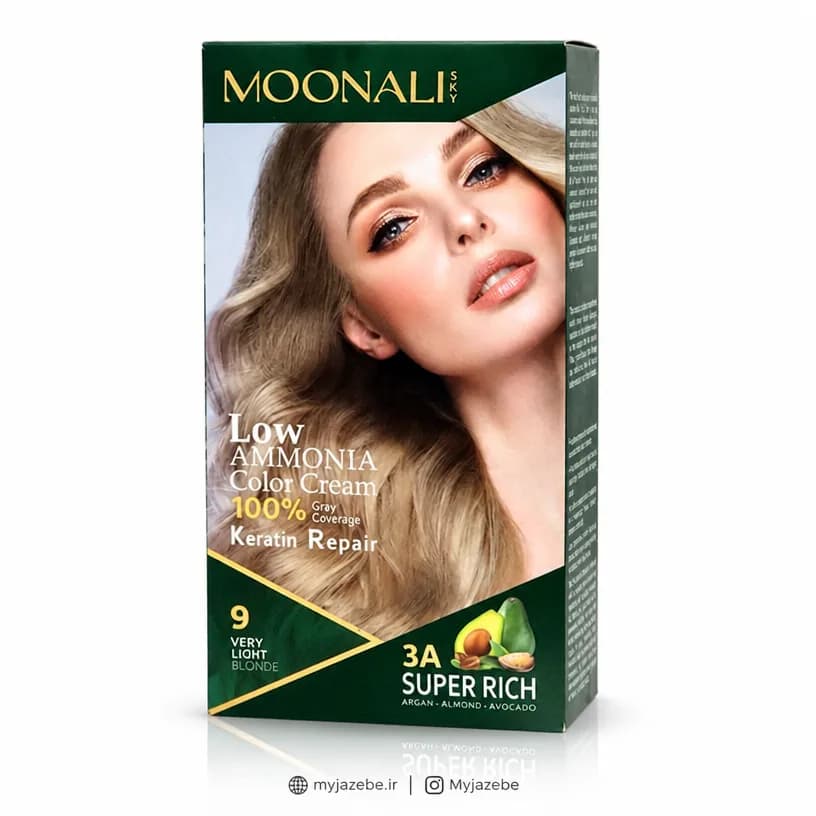 کیت رنگ مو MOONALI مونالی 9 بلوند خیلی روشن