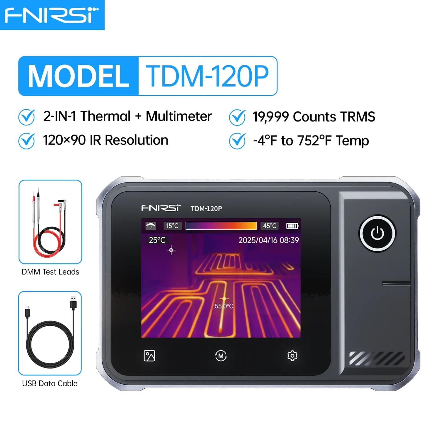 مولتیمتر تصویربردار حرارتی فینرسی مدل FNIRSI TDM-120P — تصویر ۷