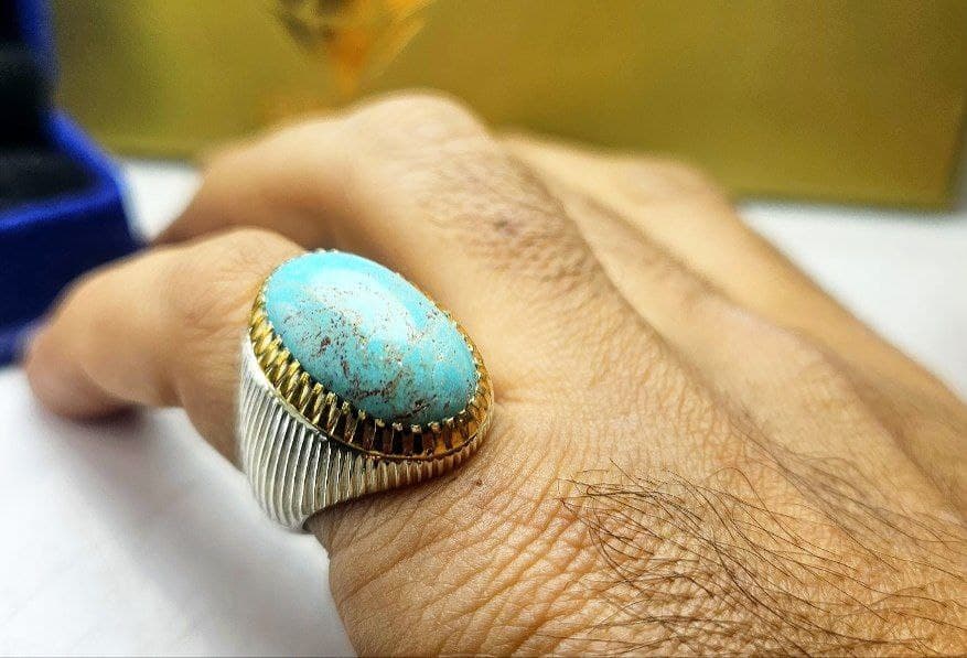 انگشتر نقره فیروزه نیشابوری — تصویر ۸