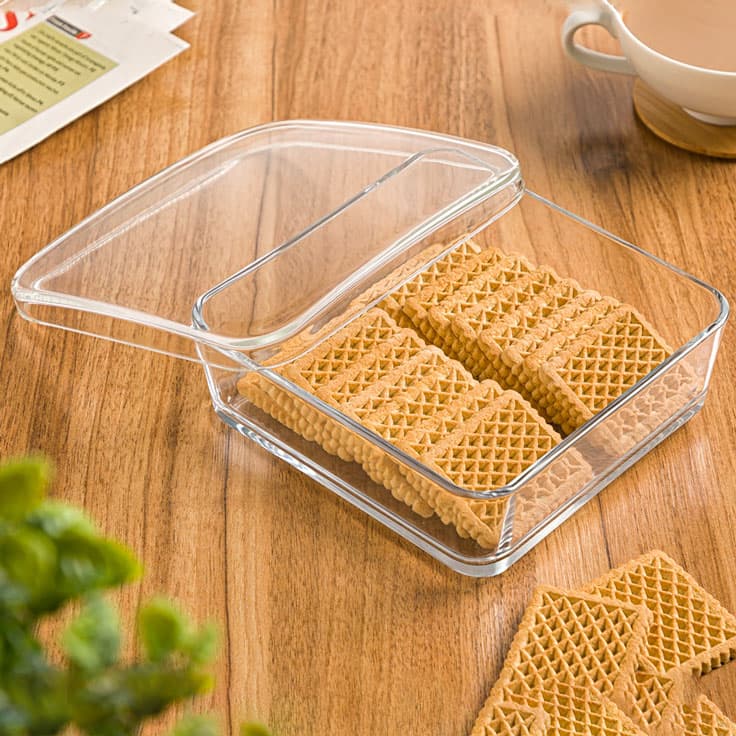 بیسکوییت خوری شیشه ای دربدار لیمون(12)/2154