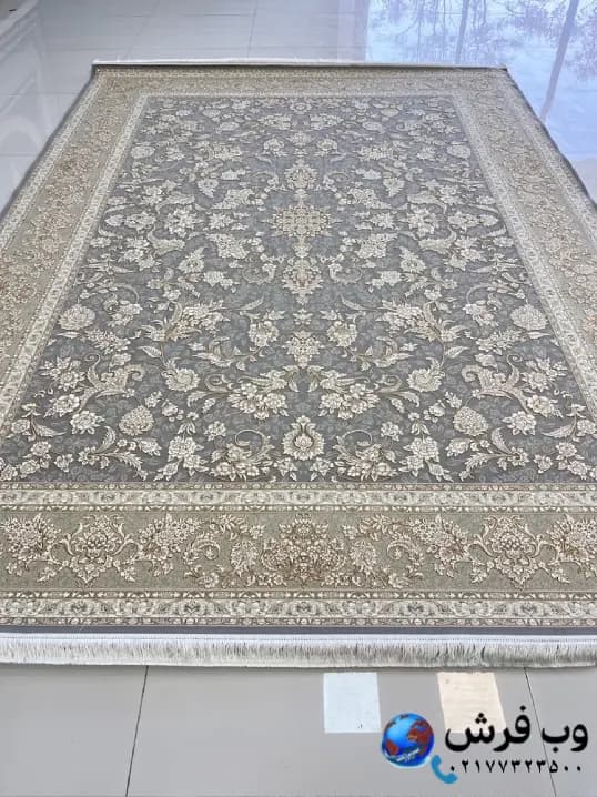 فرش کاشان طرح افشان گل رز رنگ فیلی 1200 شانه