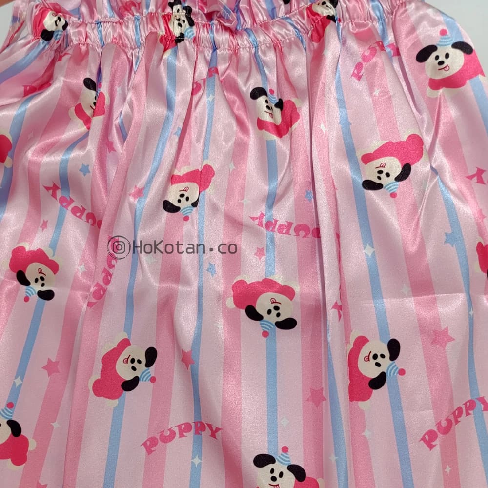 لباس خواب ساتن کوتاه عروسکی طرح puppy کد 03 — تصویر ۲