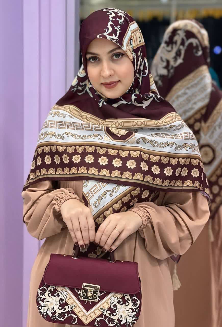 ست کیف و روسری زنانه طرح جدید سورنا زرشکی کیفیت عالی کد mo814